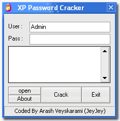 برنامه پیدا کردن پسورد یوزرهای ویندوز XP