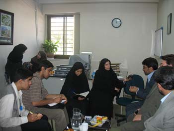 کنفرانس خبری قائم موهبتی با خبرنگاران در افتتاحییه مسابقات رقابت مهر دانشگاه فردوسی مشهد شهریور85